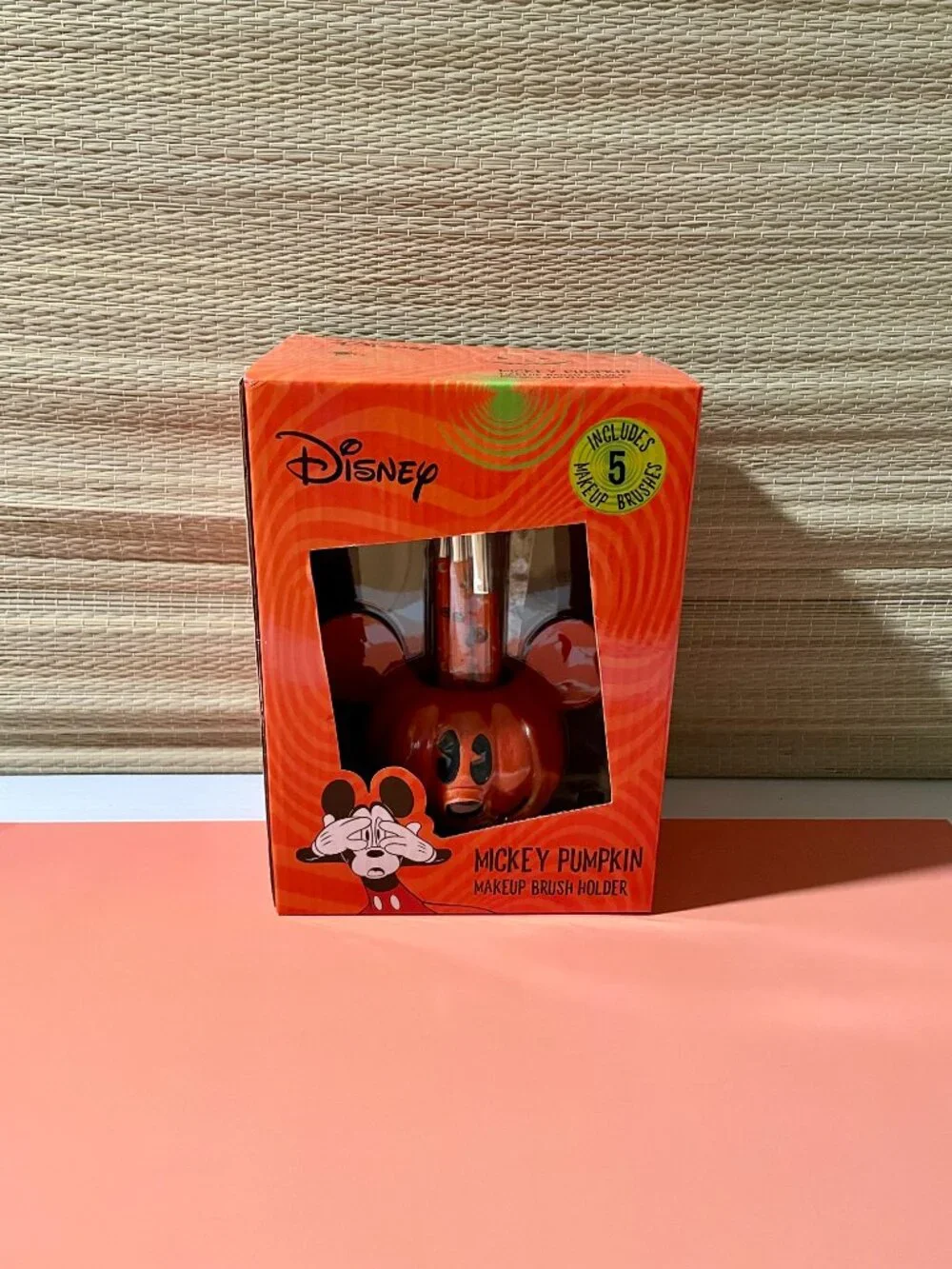 Mickey Pumpkin Makeup Brushes and Holder